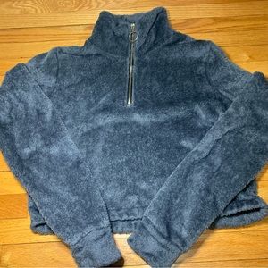 Shein Half Zip Fluffy Sweater
